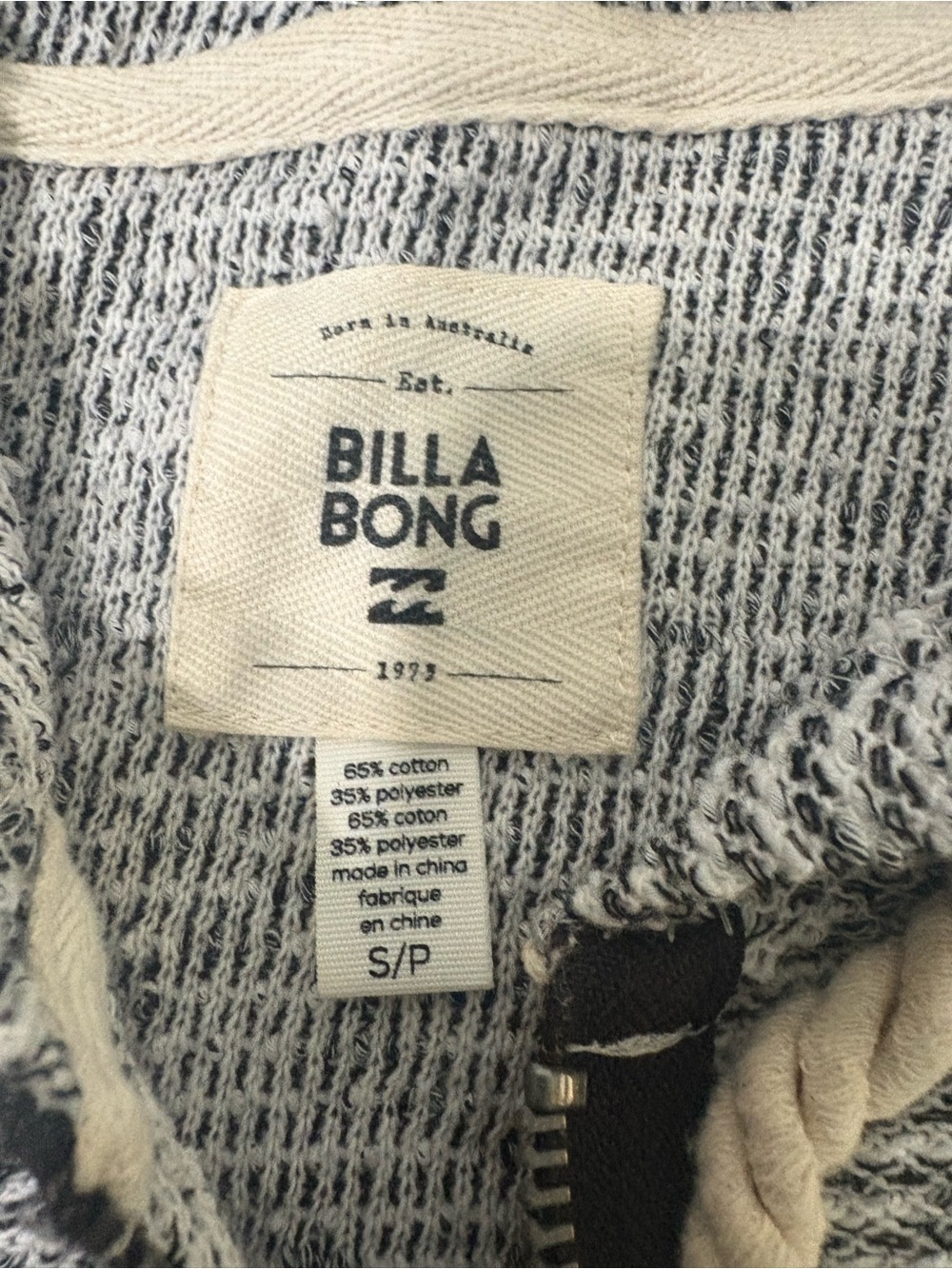 Billabong Women’s Small Hooded Zip Up Poncho Cardigan Gray Short Sleeve - Picture 3 of 9